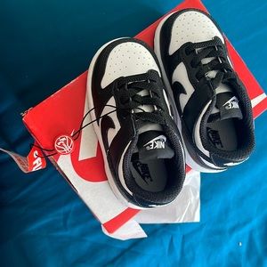 Black and White Nike Dunk Lows 5C - BRAND NEW never worn.